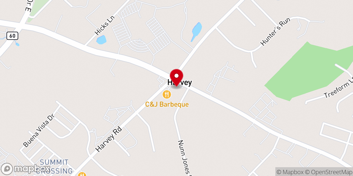 Map showing location of Bethel Baptist Church