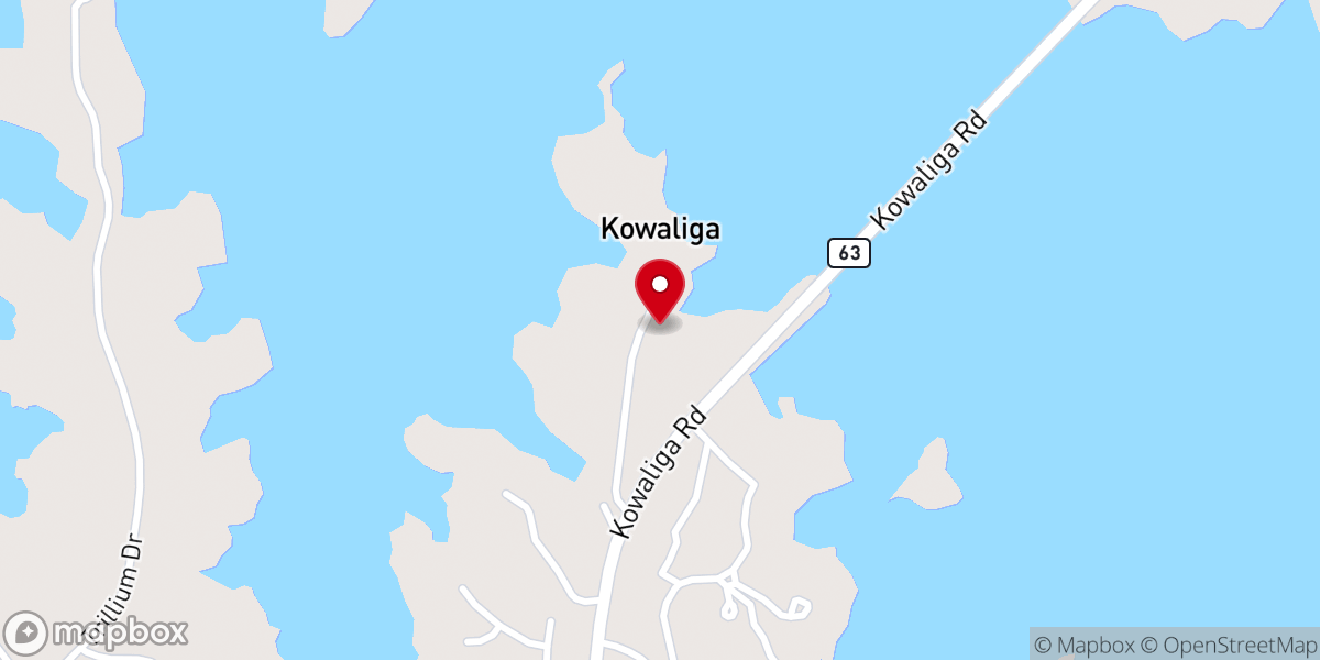 Map showing location of Church in the Pines
