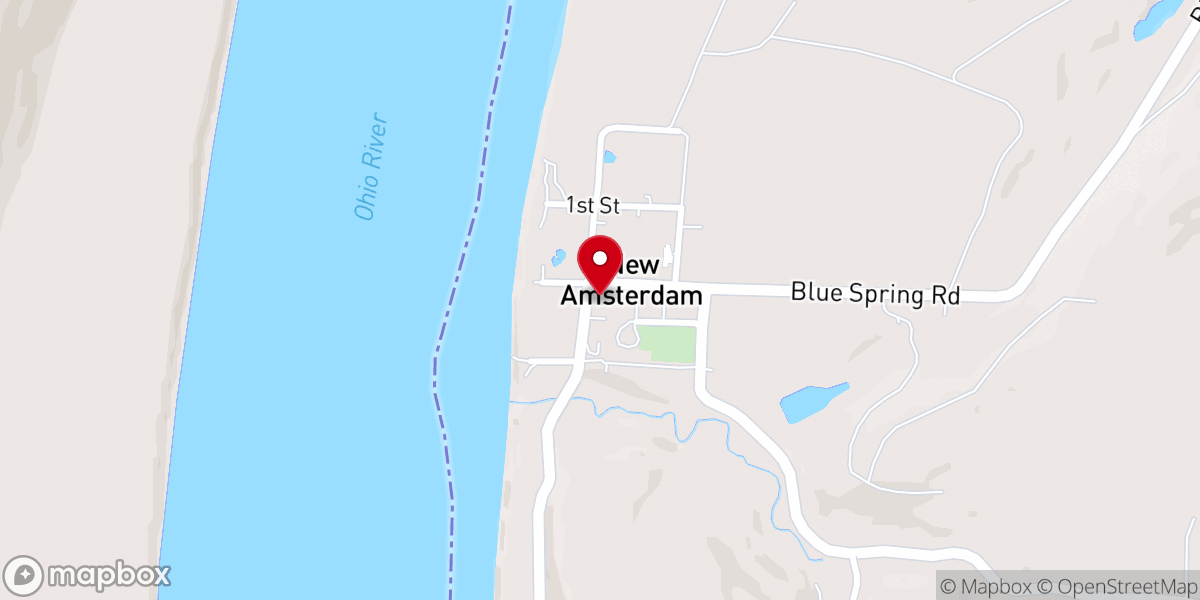 Map showing location of New Amsterdam UM Church