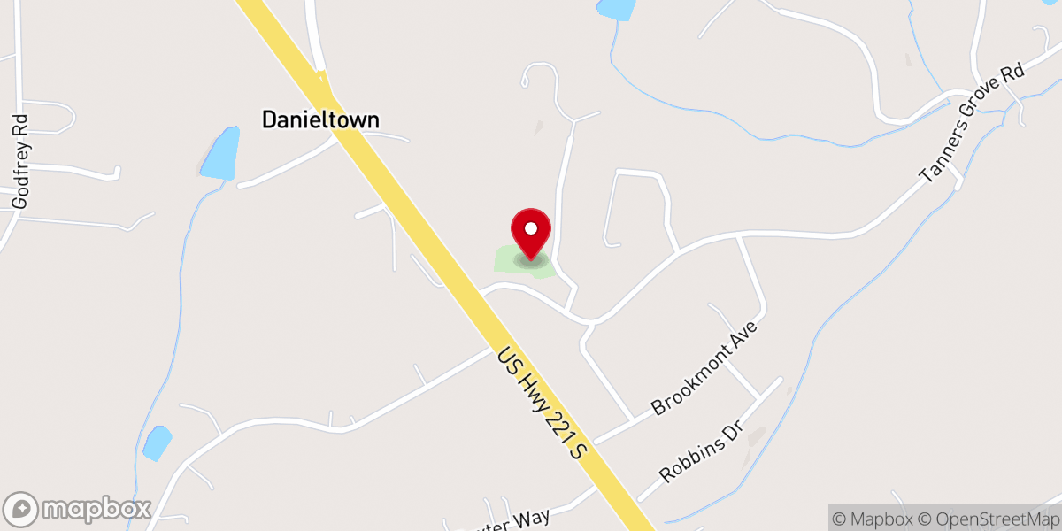 Map showing location of Tanner's Grove Community Church