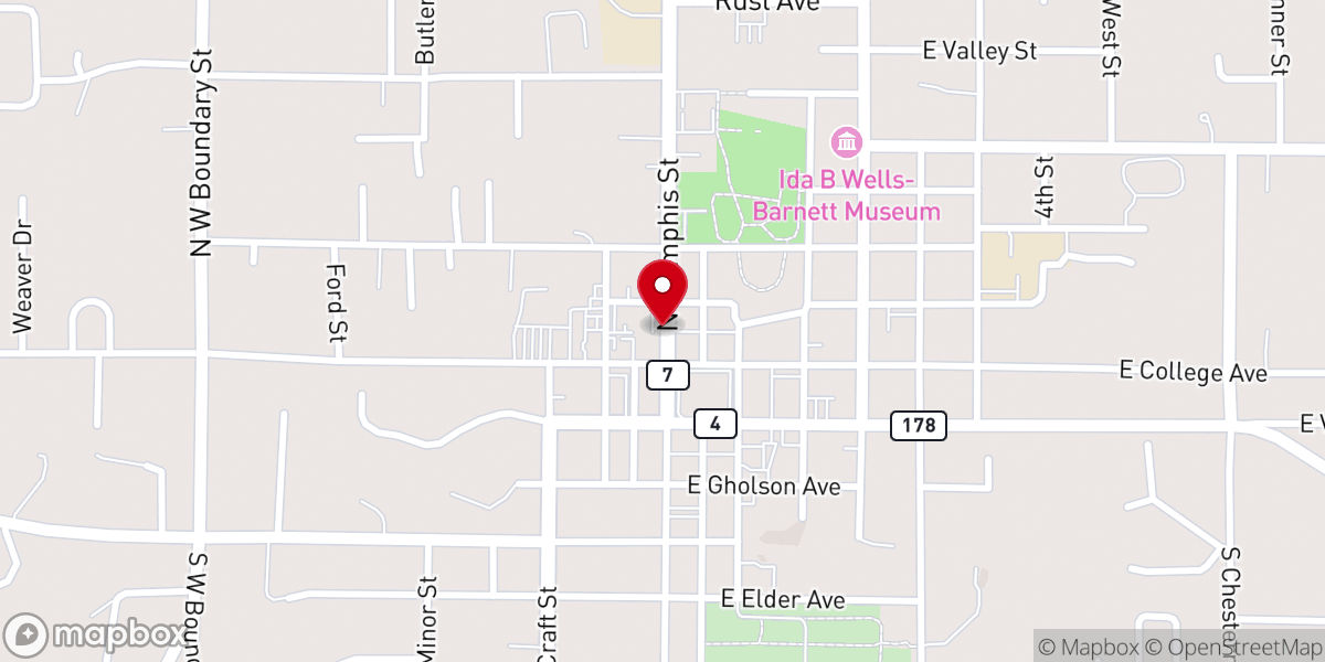 Map showing location of Anderson Chapel Methodist Church