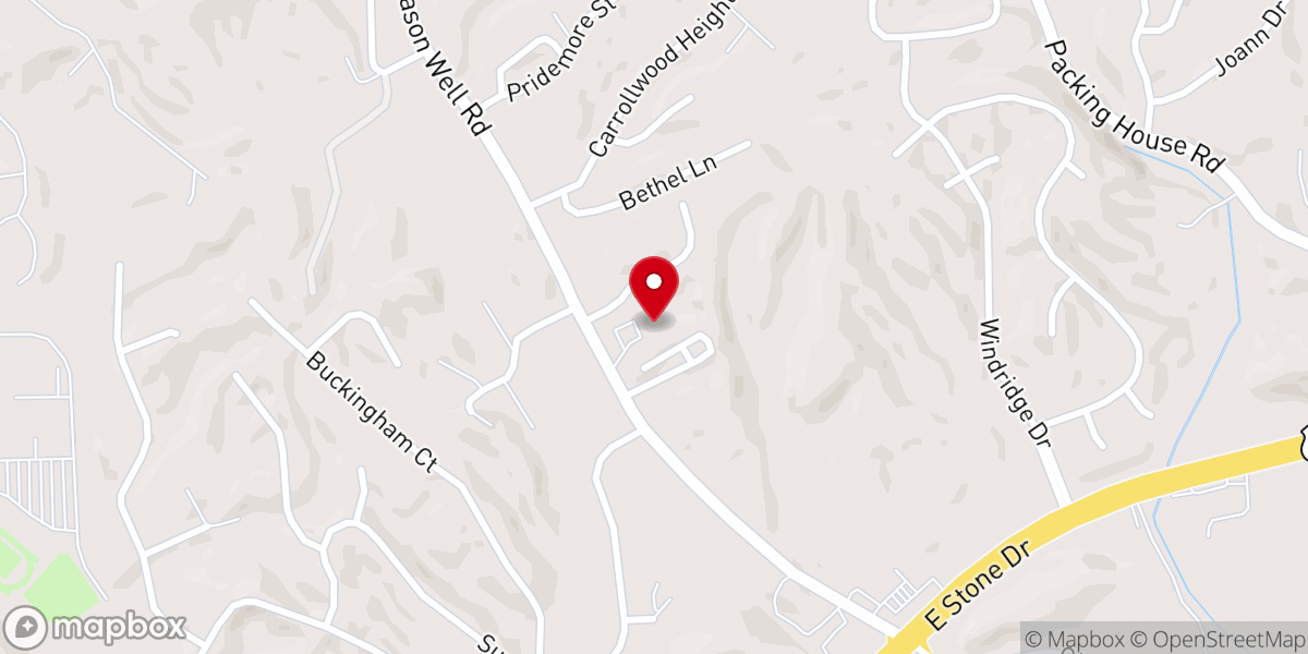 Map showing location of Genesis Free Will Baptist Church