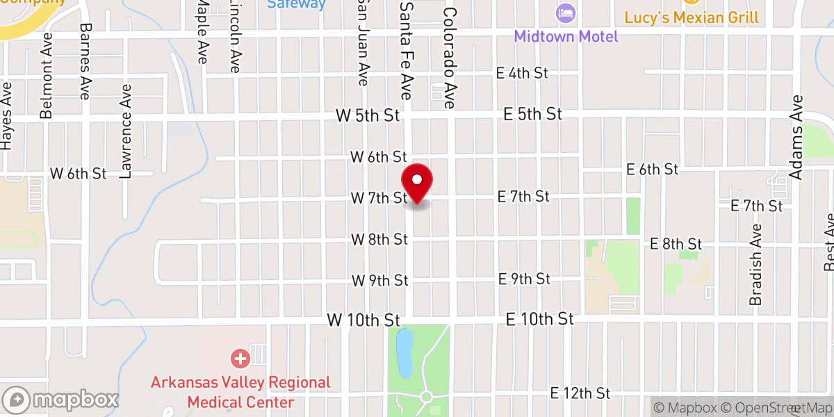 Map showing location of First Church of Christ, Scientist