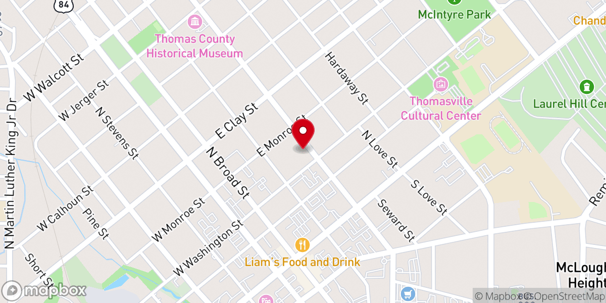 Map showing location of Liberty Without Walls Ministries
