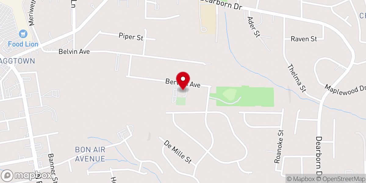 Map showing location of Cameron Grove Baptist Church