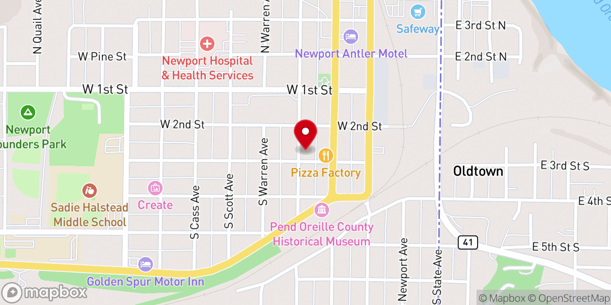 Map showing location of Newport United Church of Christ