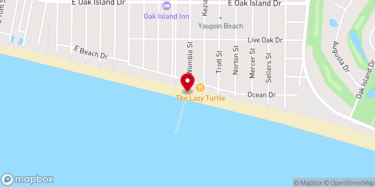 Map showing location of Oak Island Pier