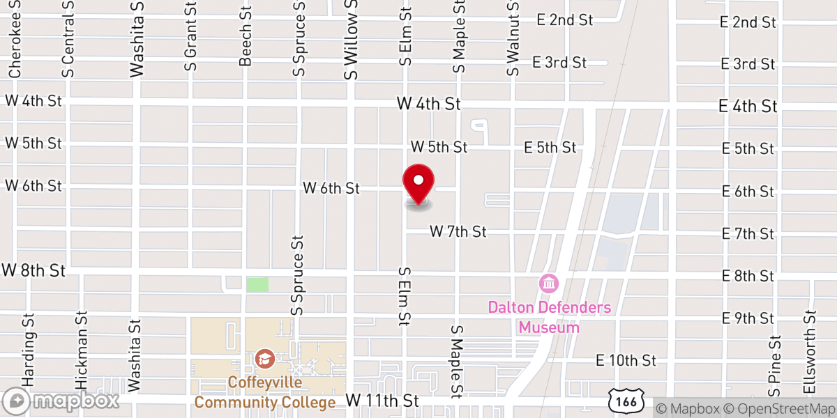 Map showing location of First Christian Church