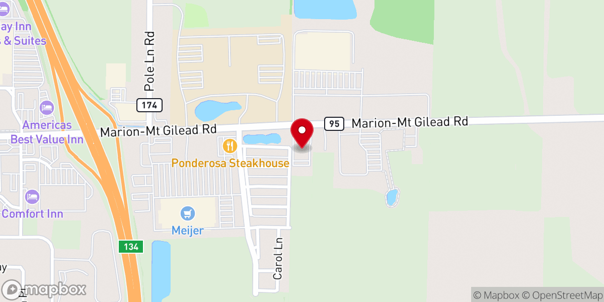 Map showing location of CenterPoint Church Assemblies of God