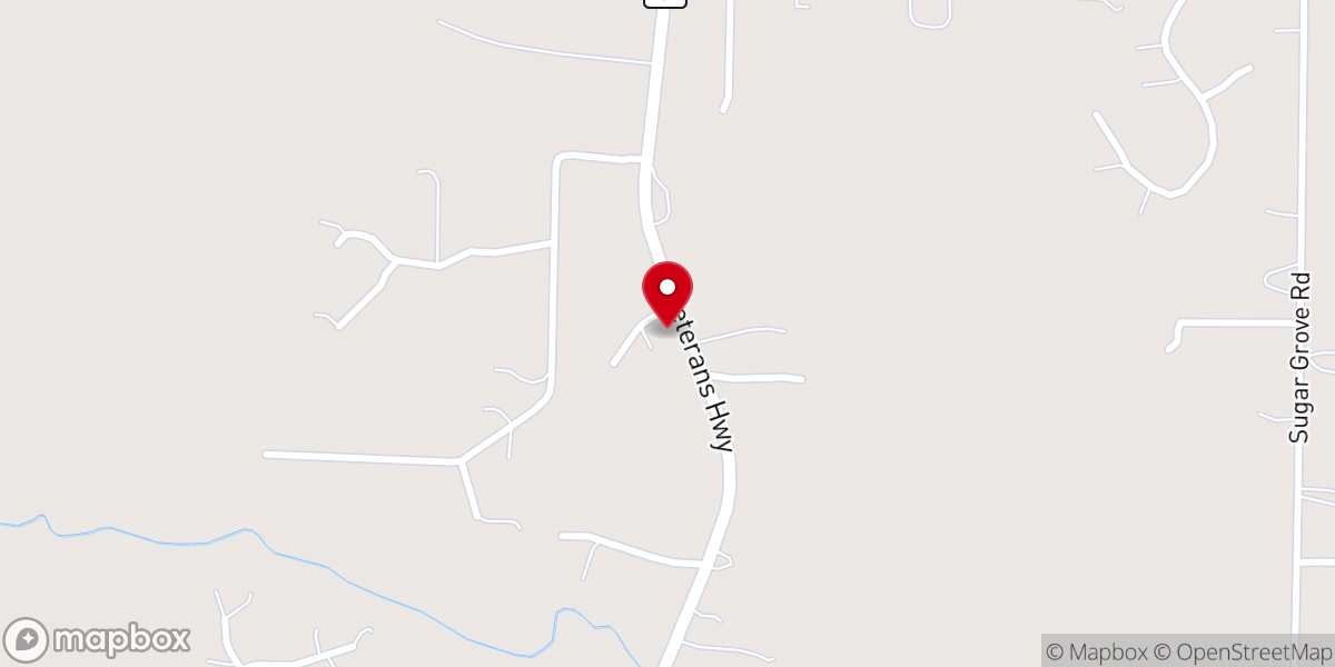 Map showing location of Stonebridge Free Will Baptist Church