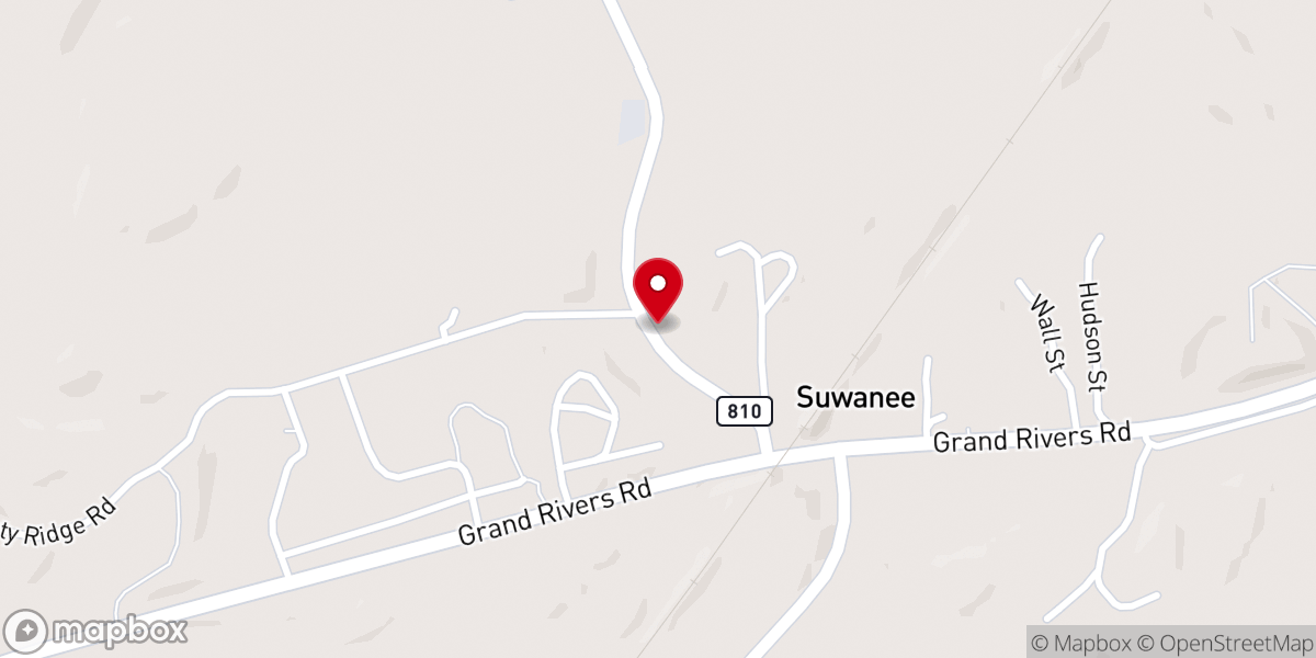 Map showing location of Suwanee Furnace Baptist Church