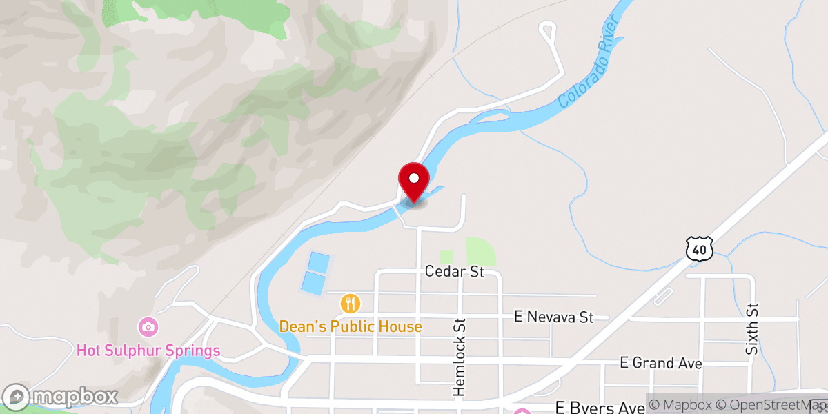 Map showing location of Hot Sulphur Springs Water Plant
