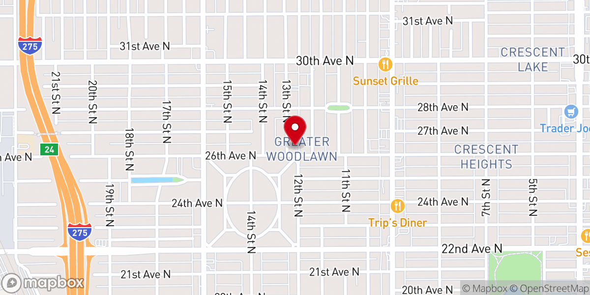 Map showing location of Reliance Church