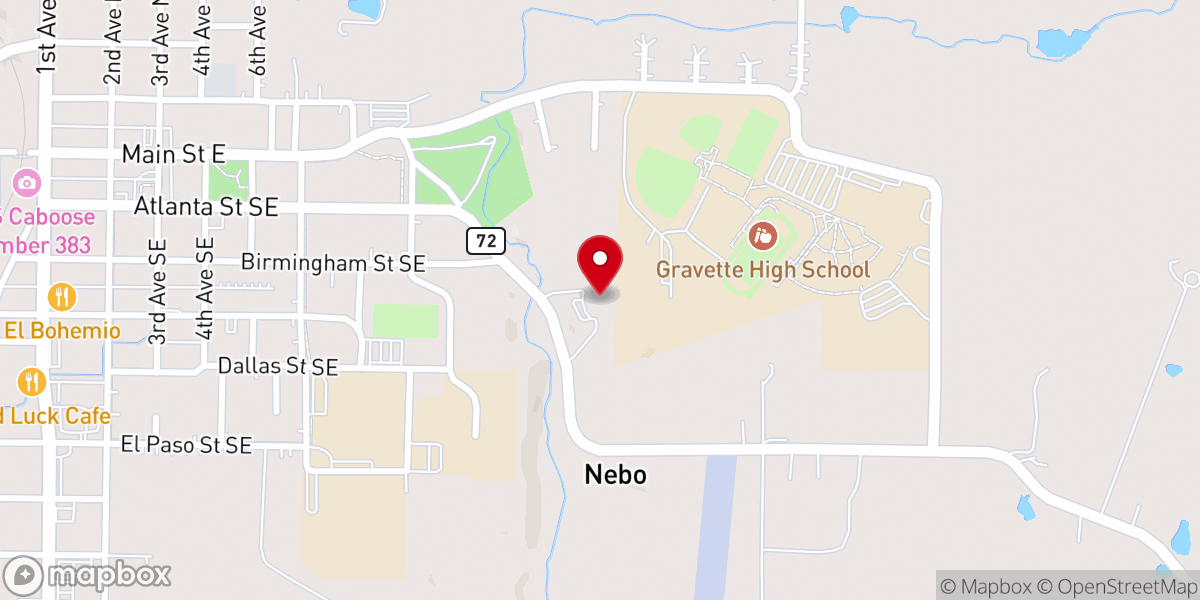 Map showing location of The Church on the Hill