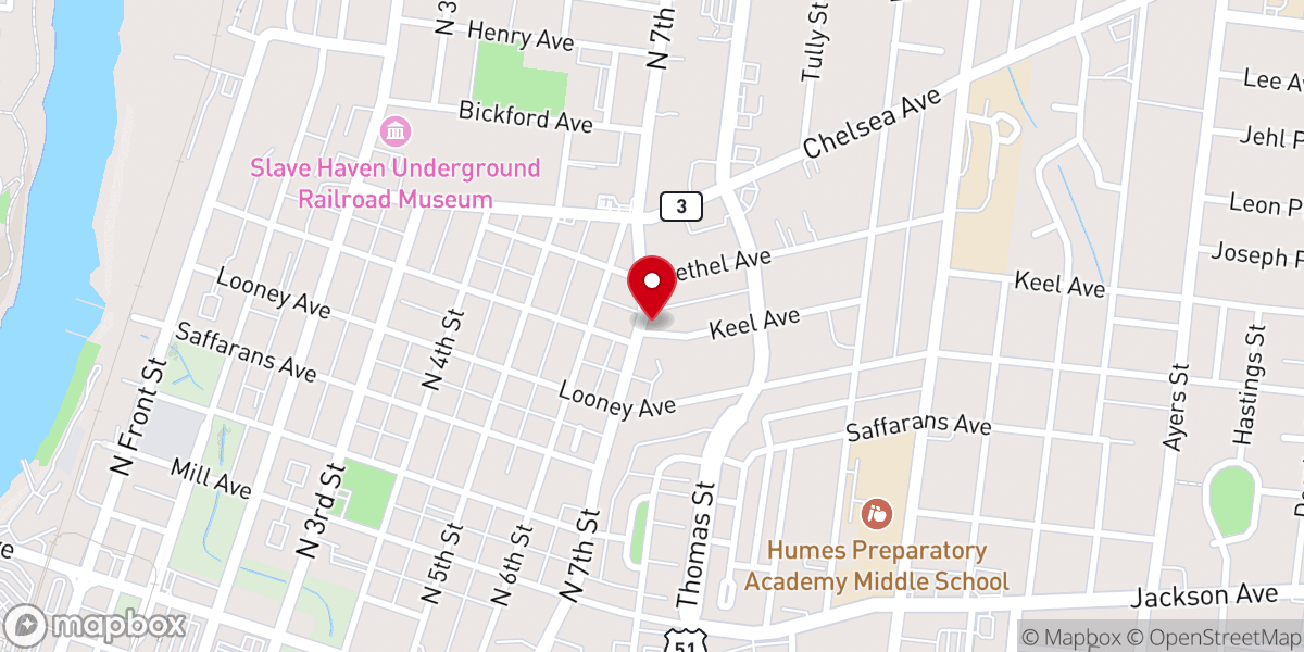 Map showing location of Holy Name Convent