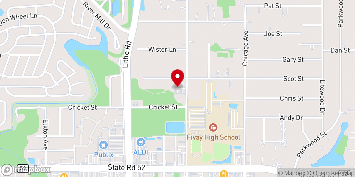 Map showing location of Hope Lutheran Church