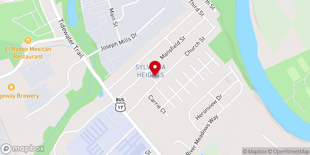 Map showing location of First Church of Love Baptist Church