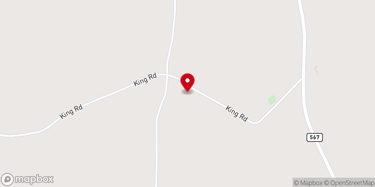 Map showing location of New Salem Church