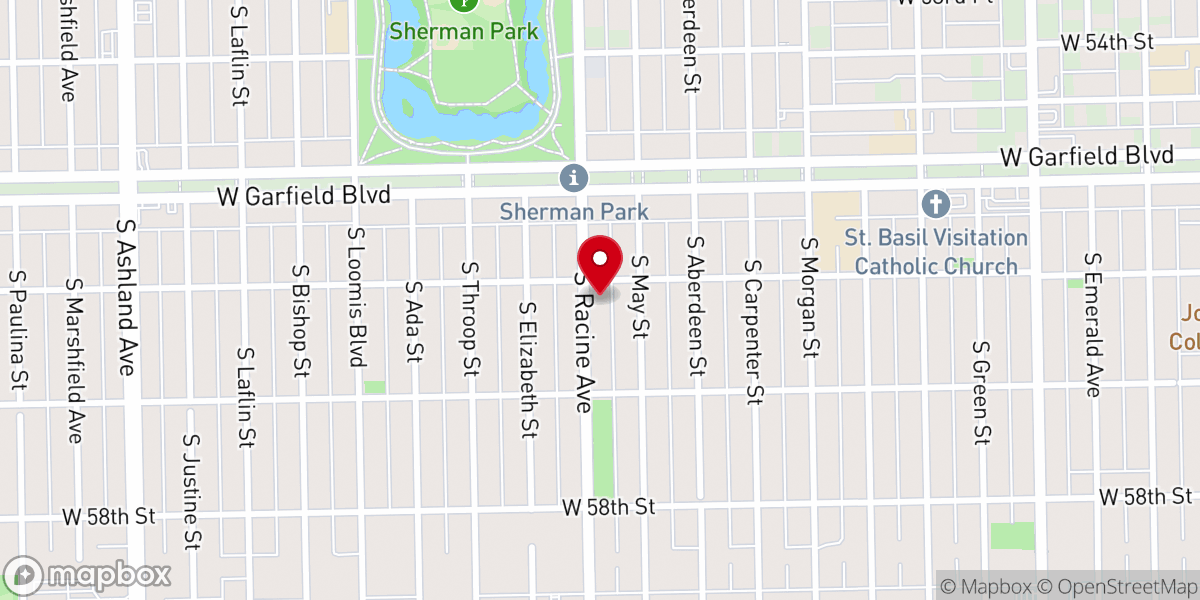 Map showing location of Bible-Way Pentecostal Church
