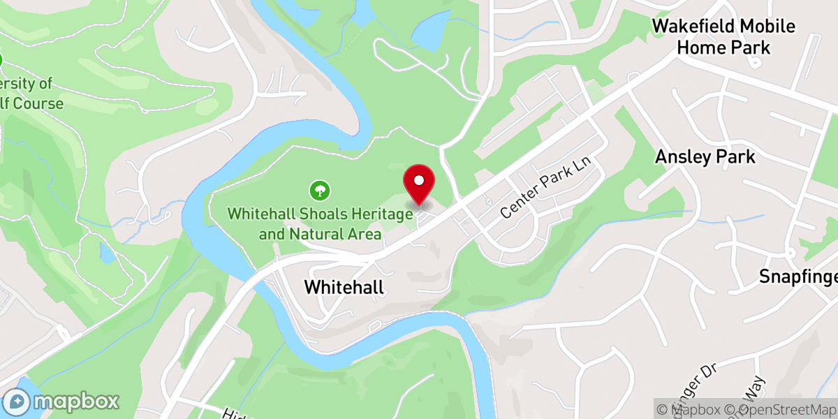 Map showing location of Whitehall Baptist Church
