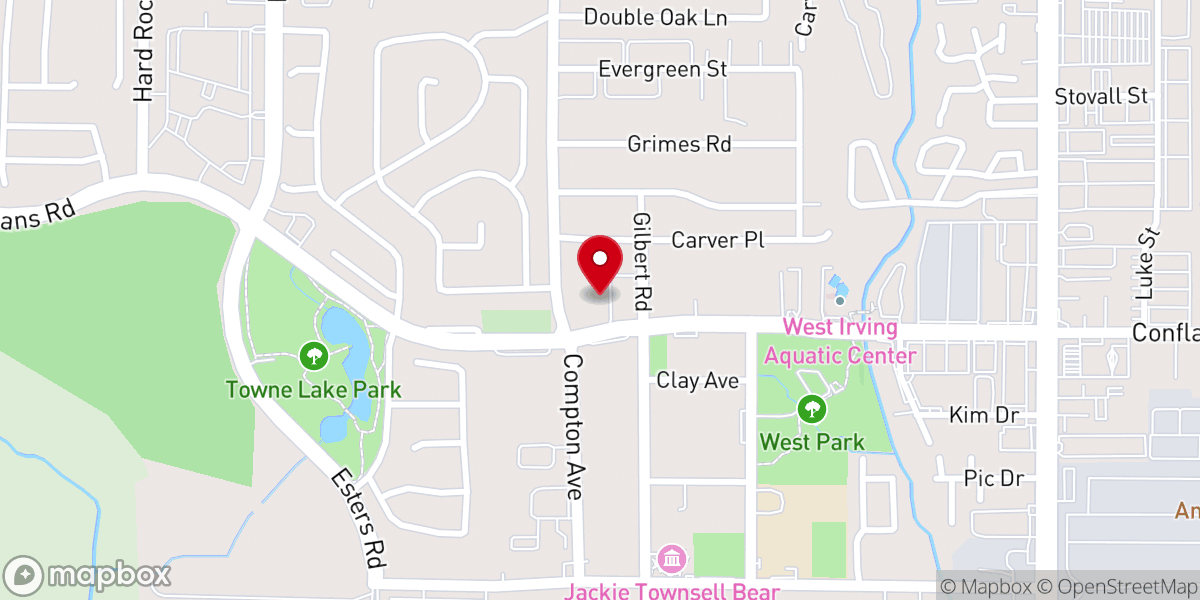 Map showing location of West Irving Church of God in Christ