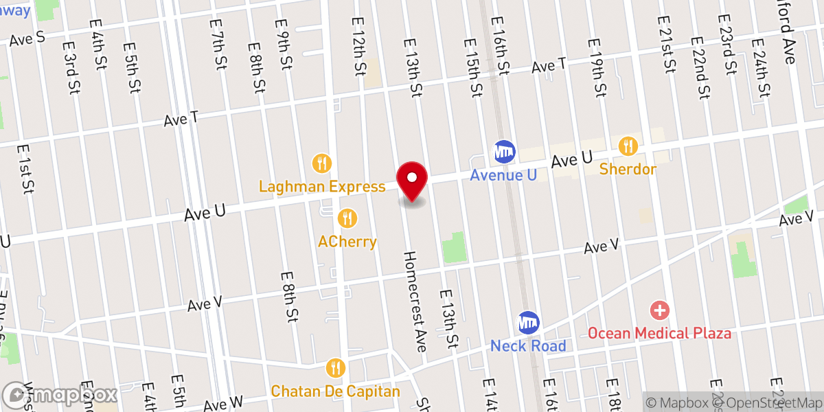Map showing location of Congregation Peer Hatorah Inc