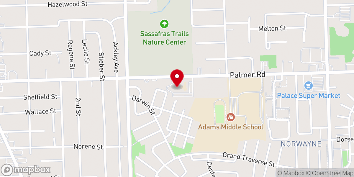 Map showing location of Full Gospel Temple