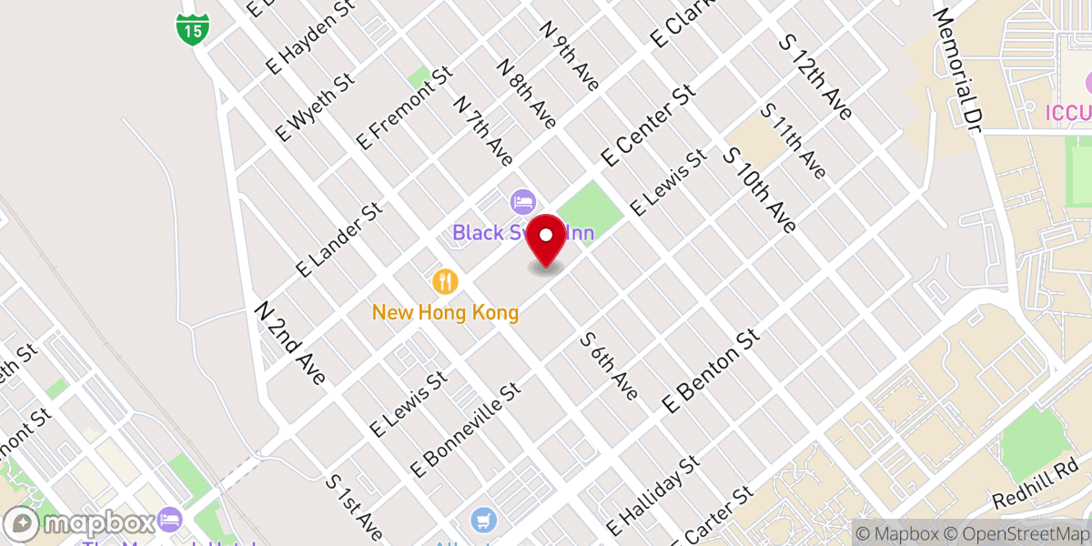 Map showing location of FamilySearch center