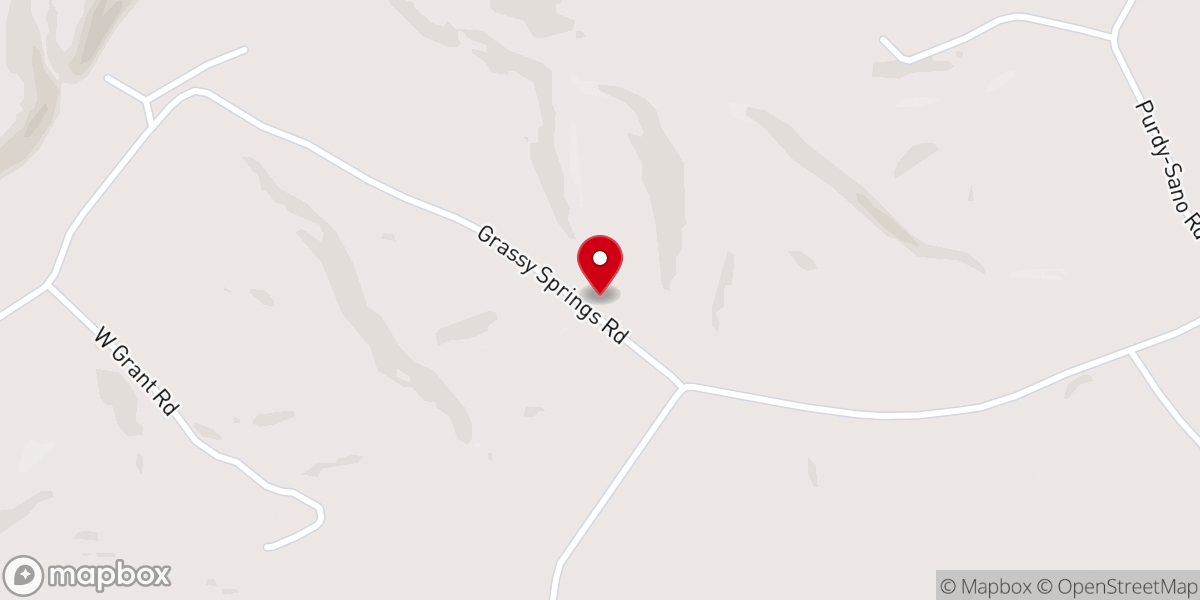 Map showing location of Grassy Springs Church
