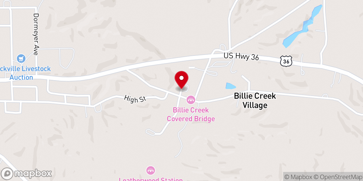 Map showing location of Billie Creek Village