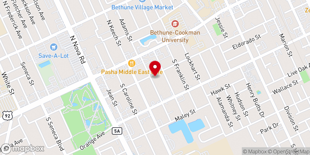 Map showing location of St Luke Baptist Church