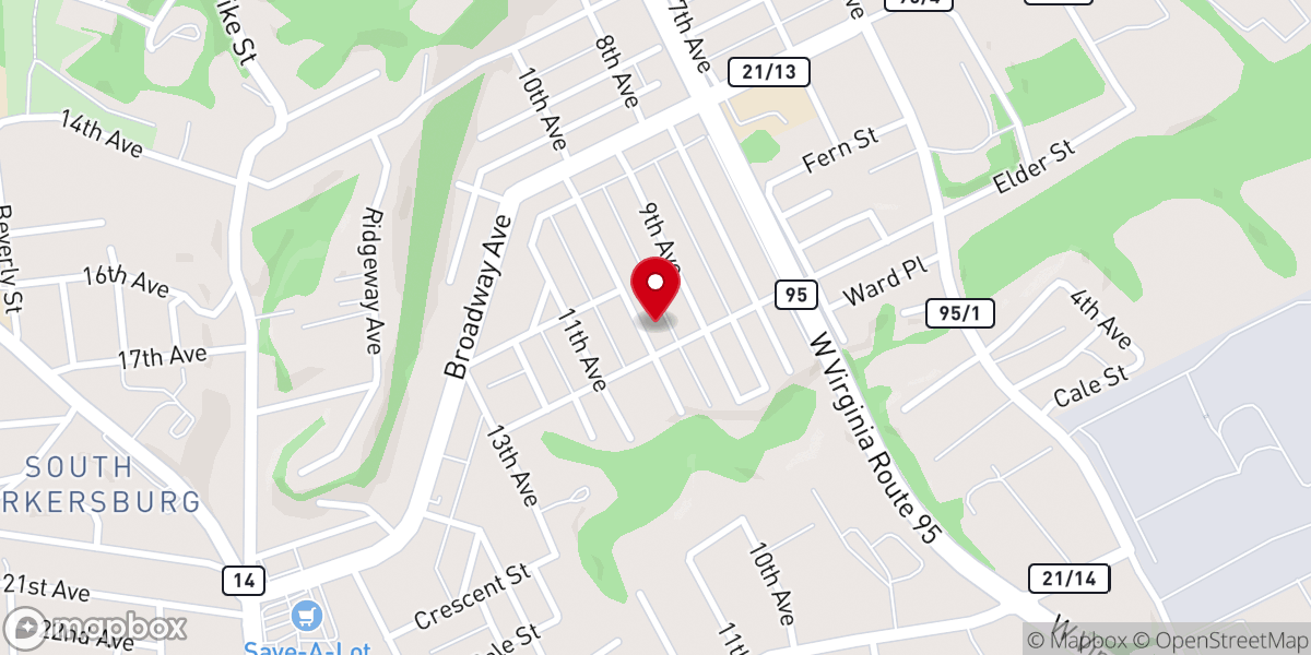 Map showing location of Harmony Baptist Church