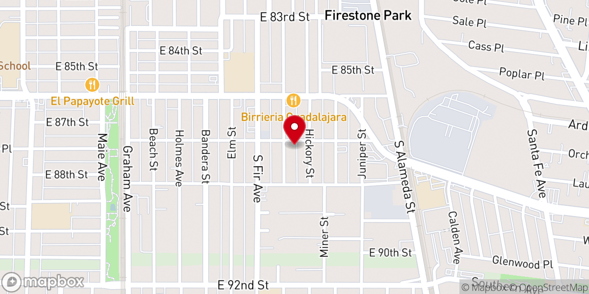 Map showing location of Calvary Chapel South Los Angeles