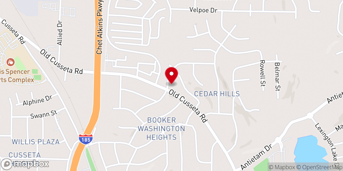 Map showing location of M L Harris United Methodist