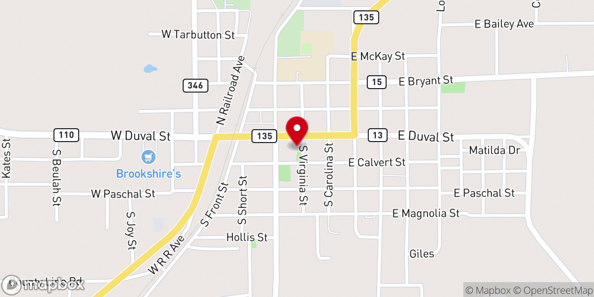 Map showing location of Troup Chamber of Commerce