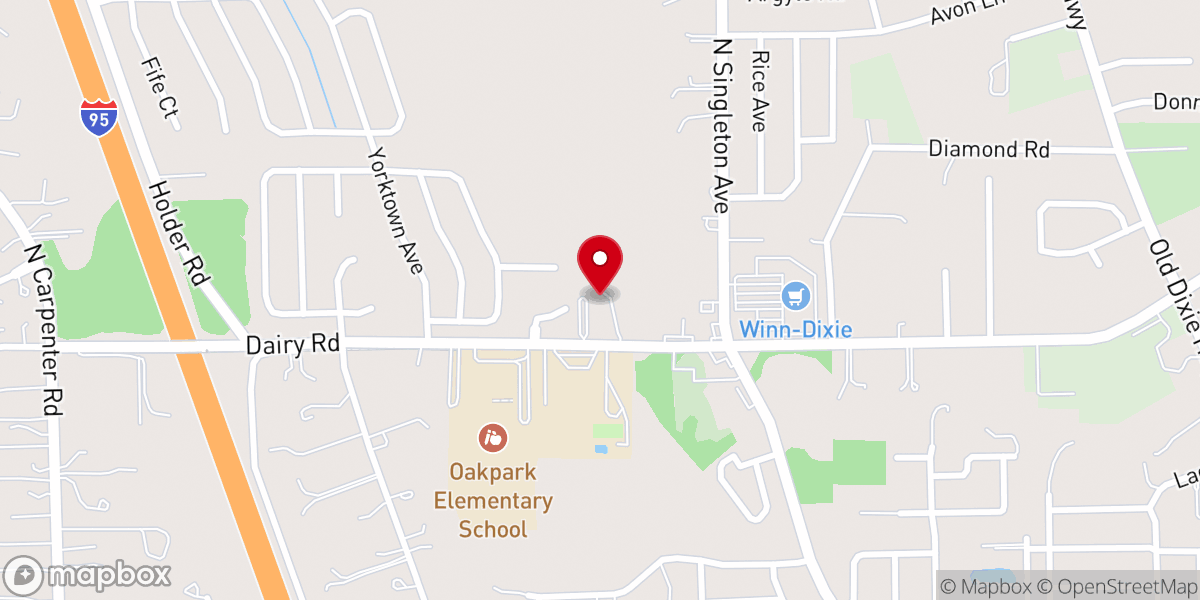 Map showing location of St Andrew United Methodist Church
