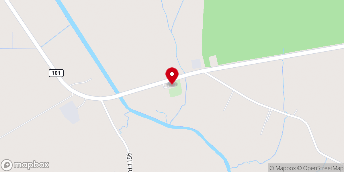 Map showing location of Harlowe United Methodist Church