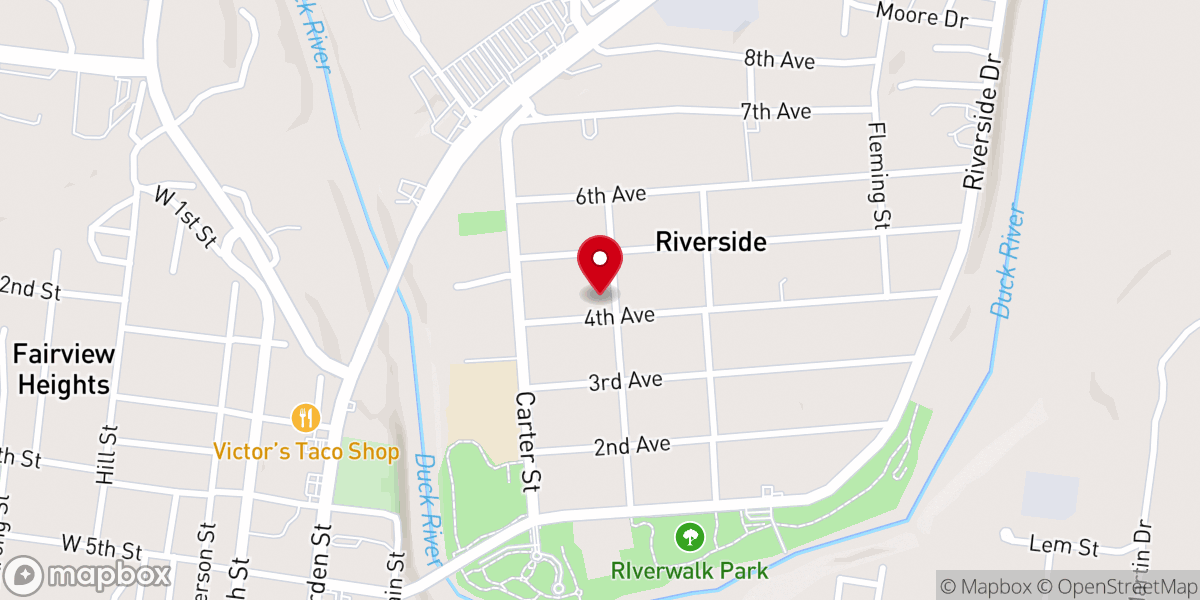 Map showing location of Harvest Baptist Church