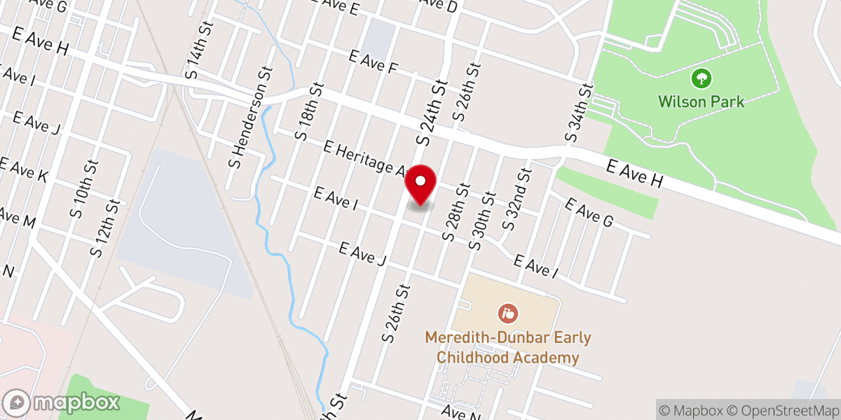 Map showing location of Mt Olive Missionary Baptist Church