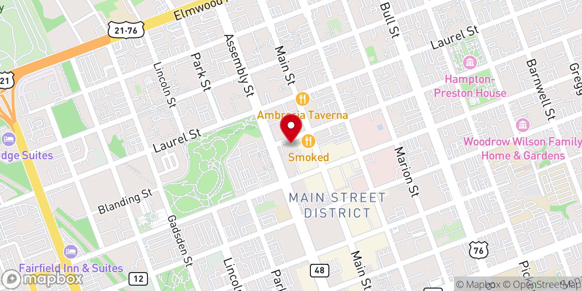 Map showing location of Sidney Park CME Church