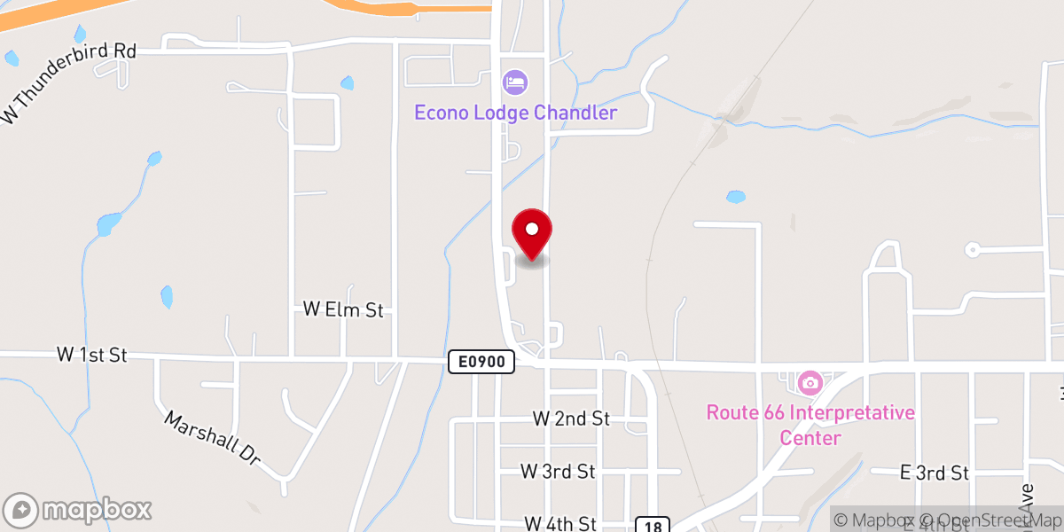 Map showing location of Chandler Friends Church