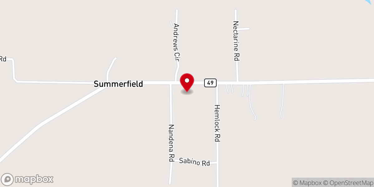 Map showing location of Oak Grove Church