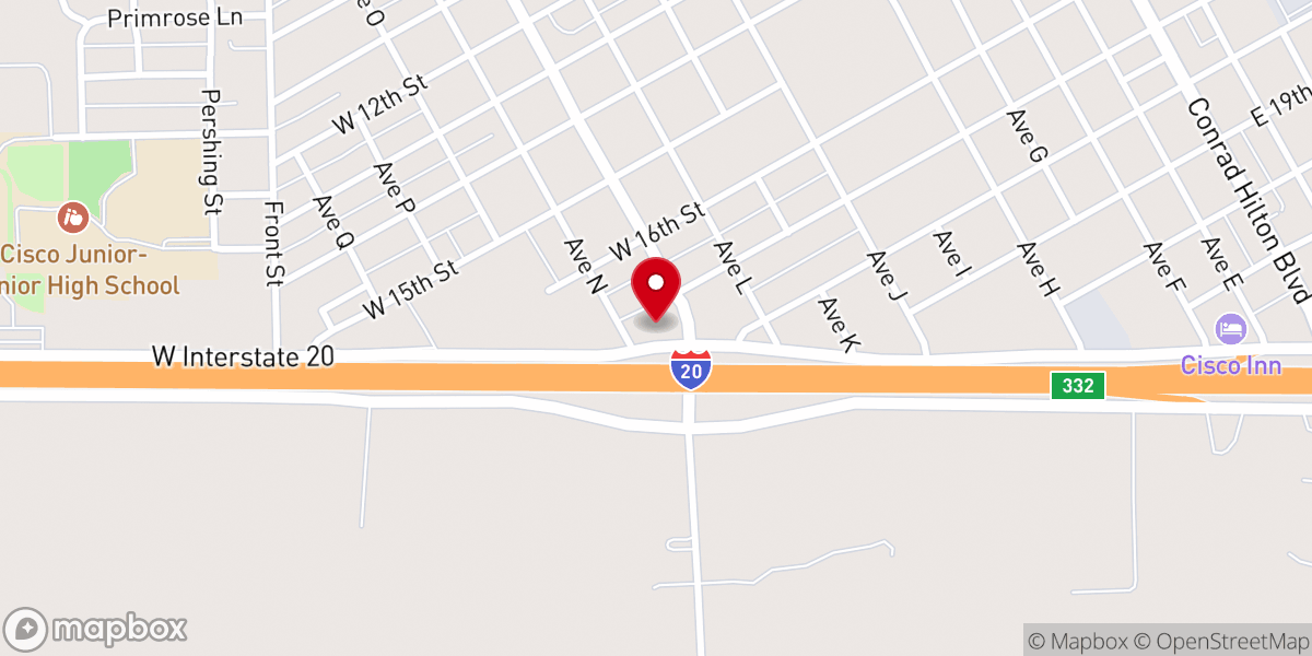 Map showing location of Cisco Church of Christ