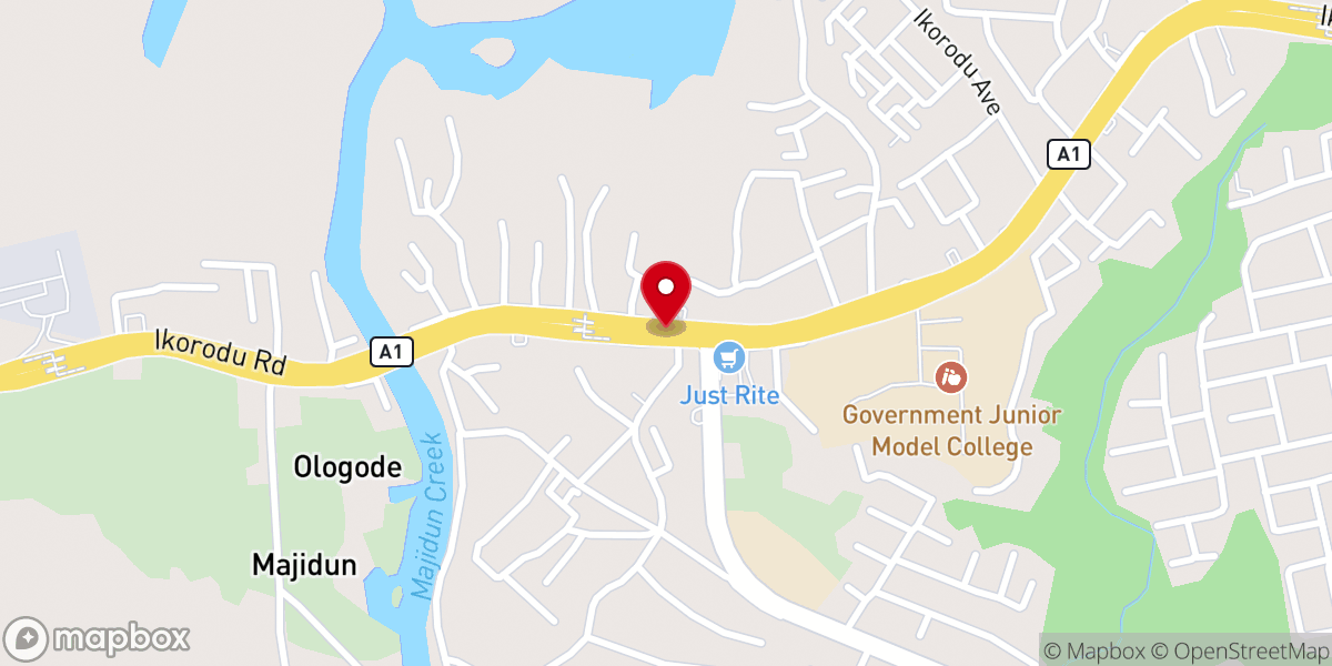 Map showing location of St Peters Anglican Church Majidun
