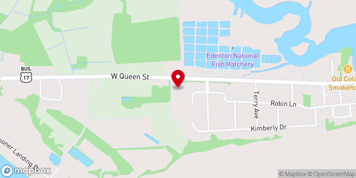 Map showing location of Edenton First Assembly