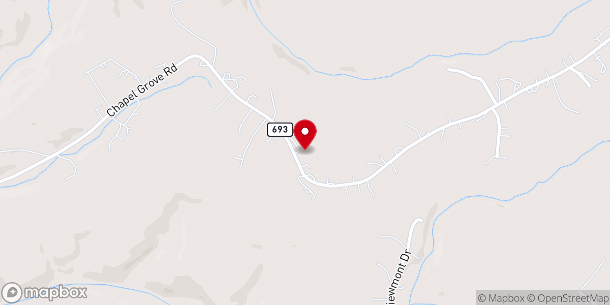 Map showing location of Chapel Grove Baptist Church