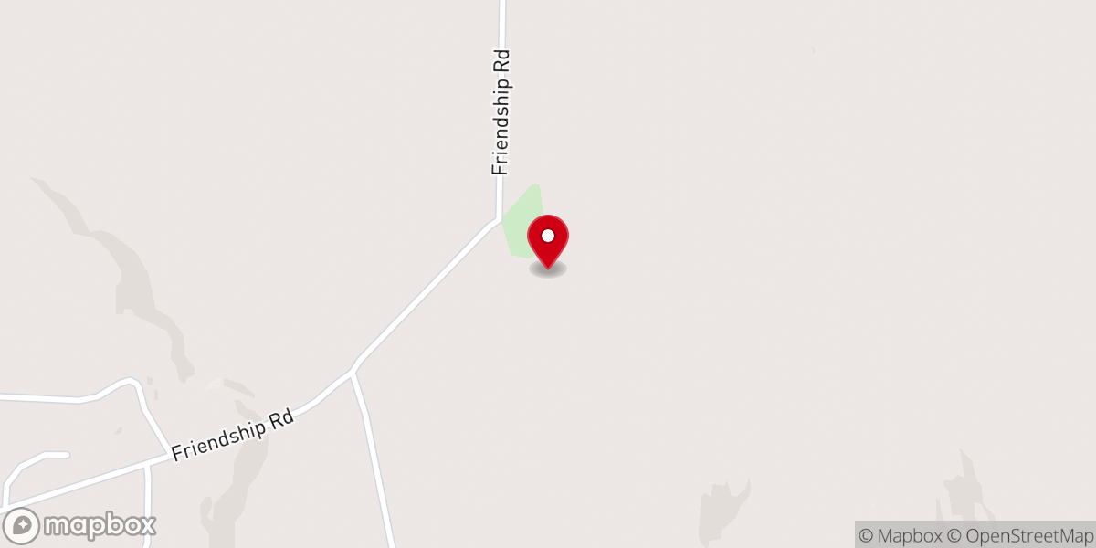 Map showing location of Friendship Baptist Church