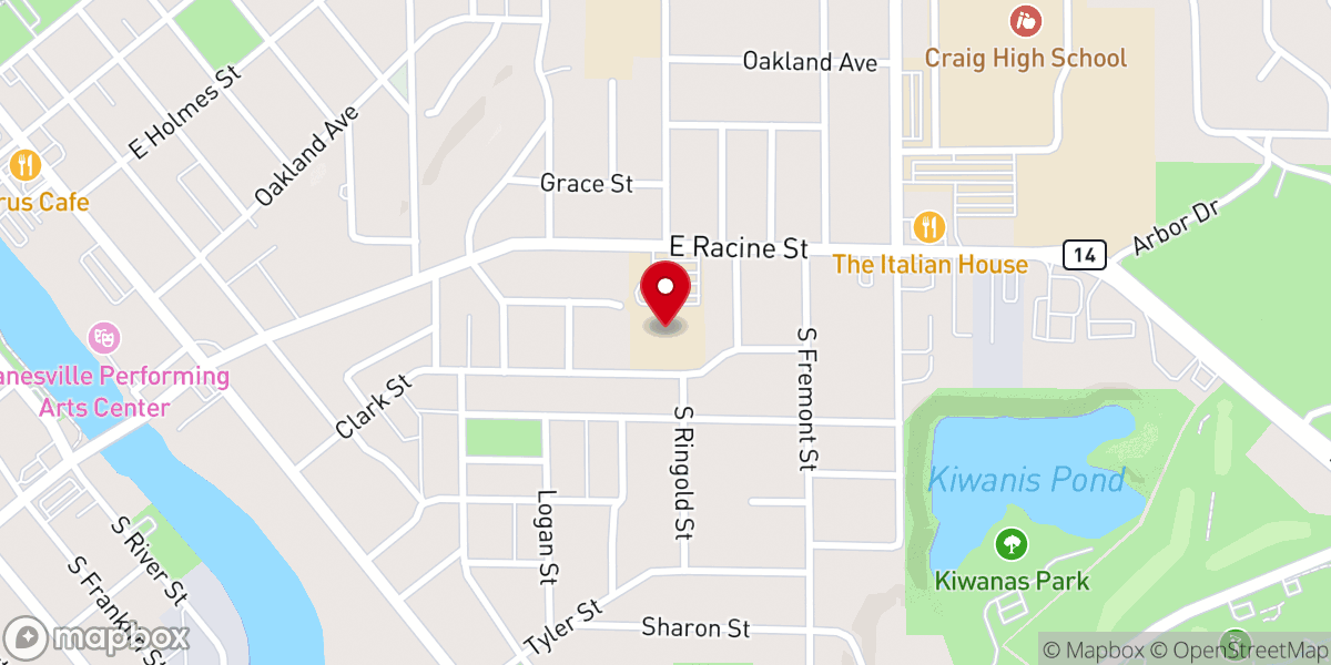 Map showing location of St. John Vianney Catholic Church