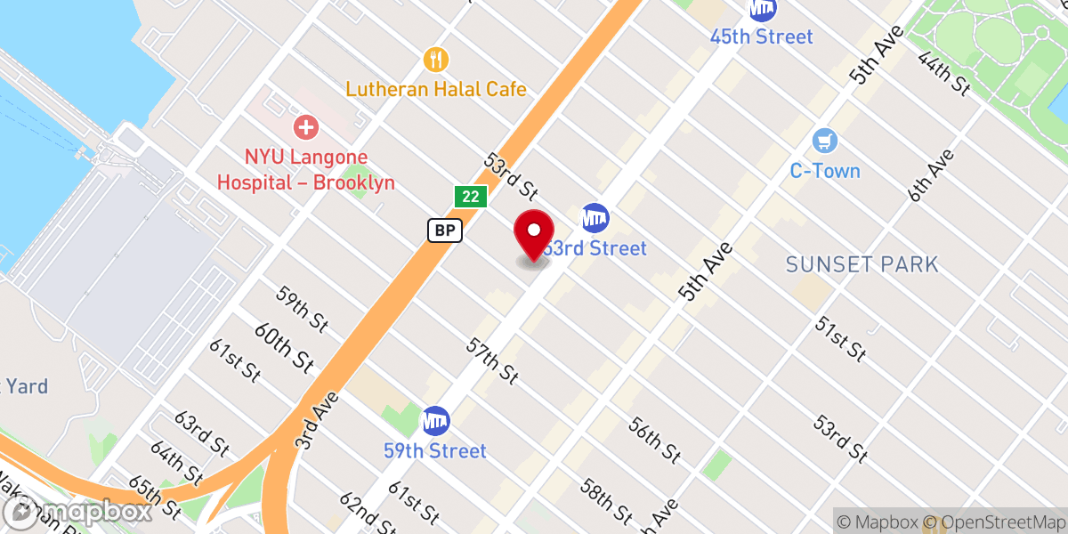 Map showing location of St. Jacobi's Lutheran Church