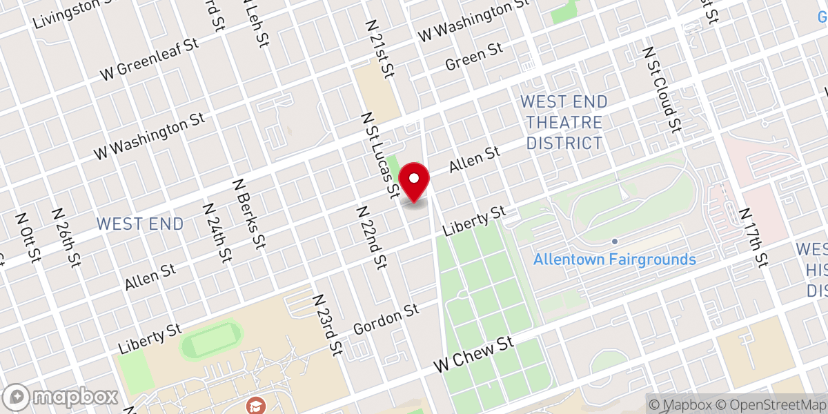 Map showing location of Evangel Fellowship Church